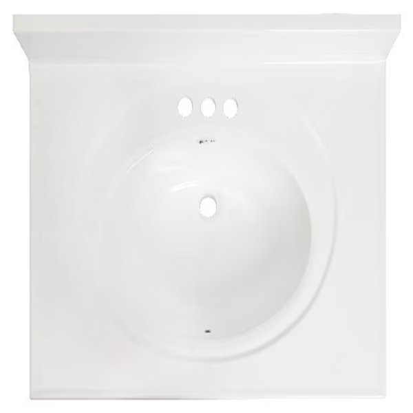 Arstar Standard Cultured Marble Bathroom Sink 31 in. W X 22 in. D White, Arstar Inc., Mfr#: A223110113C1-3
